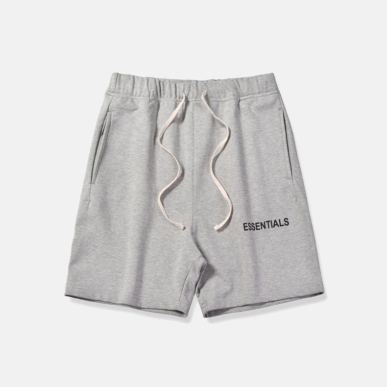 gray QoolXCWear, хип-хоп шорты, Джастин Бибер, уличная мода, противотуманные шорты, мужские/женские шорты, черные/серые/белые, M-XL - Цвет: gray
