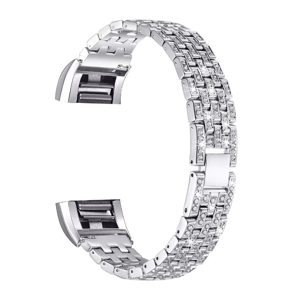 Сменные Металлические Полосы со стразами для Fitbit Charge 2 ювелирные аксессуары