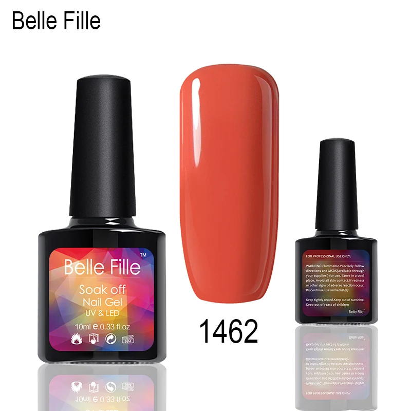 Belle Fille оранжевый гель для ногтей Лимон Апельсин УФ нужна Базовая рубашка и