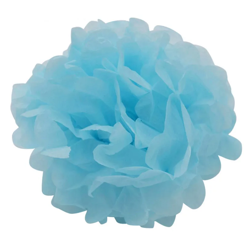 FB09light blue 5 шт. 10/15/20 см помпон из бумажной салфетки Бумага Pom Poms, цветок для свадьбы украшение автомобиля вечерние пользу поделок ручной Цветочные шары из бумаги - Цвет: FB09light blue