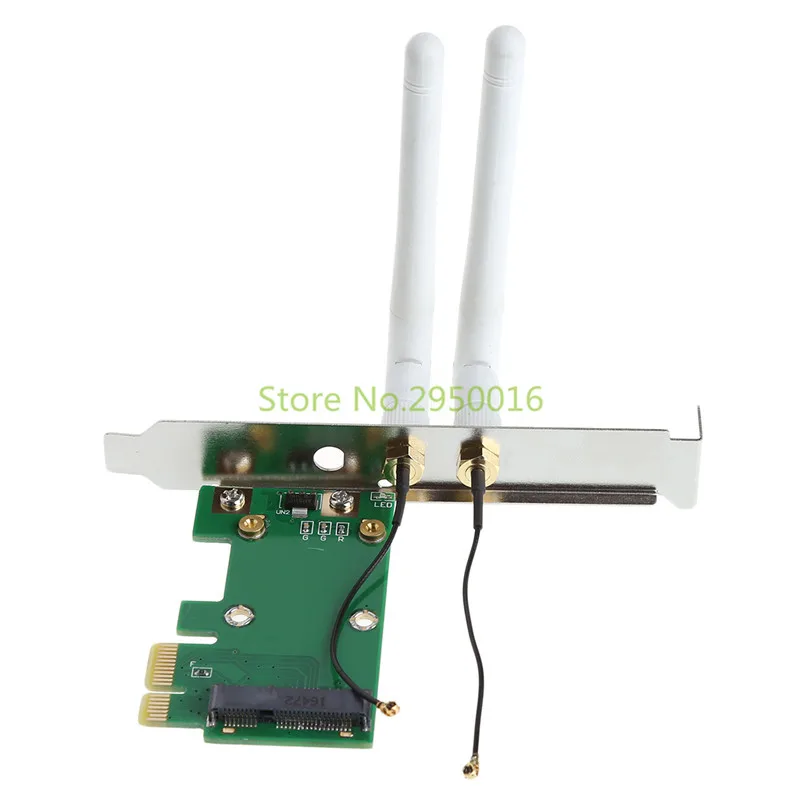 Беспроводная Wifi сетевая карта Mini PCI-E для PCI-E 1X настольный адаптер+ 2 антенны C26