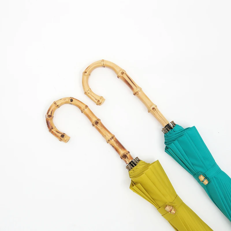 Яркие бамбуковые длинные зонты от дождя для женщин и мужчин 16 ребер прочные