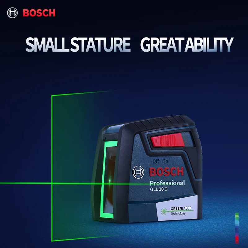 Лазерный нивелир Bosch GLL30G Высокоточный зеленый светильник двухлинейный горизонтальный и вертикальный лазерный нивелир