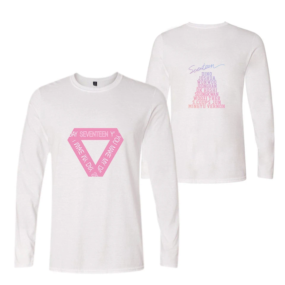Футболка Seventeen17 хлопковая футболка с длинным рукавом K Pop Style Clothe 17 Carat Seventeen K-Pop