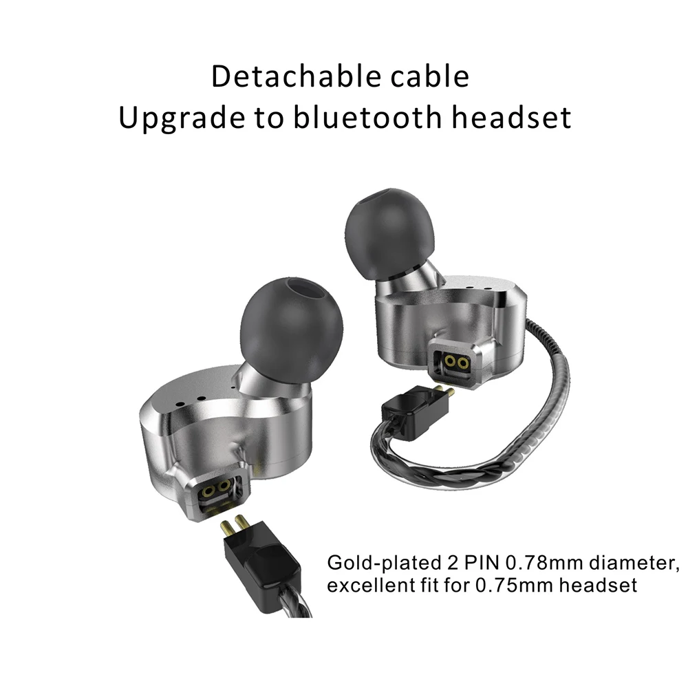 BQEYZ KB1 Гибридный привод в ухо наушник 1BA+ 2DD 2Pin съемный 0,78 мм металлический HIFI гарнитура монитор DJ бег спортивный наушник