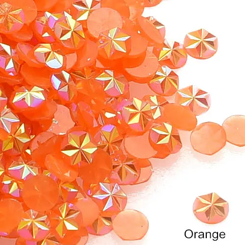 Orange 1000 шт 5 мм с цветочным узором из цветных полимеров не требуют горячей фиксации Стразы плоские с оборота с украшением в виде кристаллов; блестящие стразы для нейл-арта украшения B3789 - Цвет: Orange