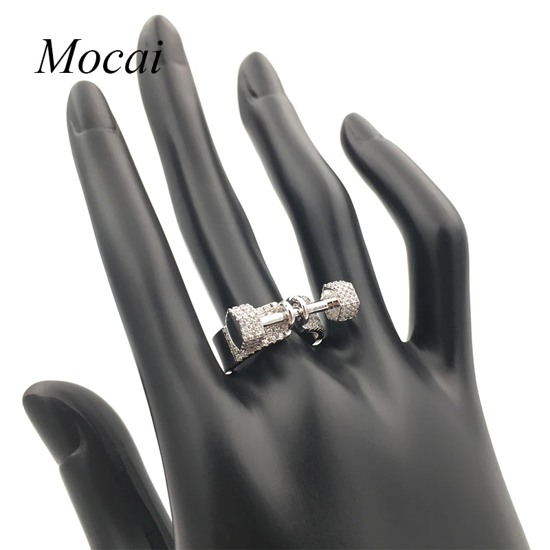 Женское кольцо в стиле панк Mocai роскошное с микро цирконием золотистого цвета