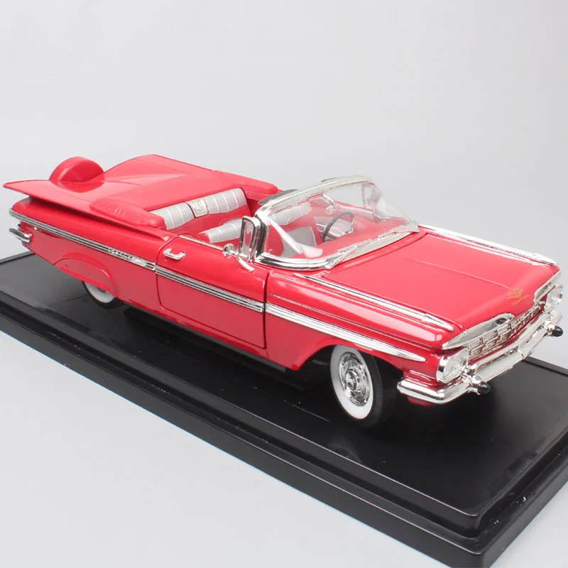 Бренд для детей 1 18 классический ретро большой Chevrolet lmpala 1959 модели автомобиля металлическое ведро литье под давлением и автомобиль подарок миниатюрный для маленьких мальчиков