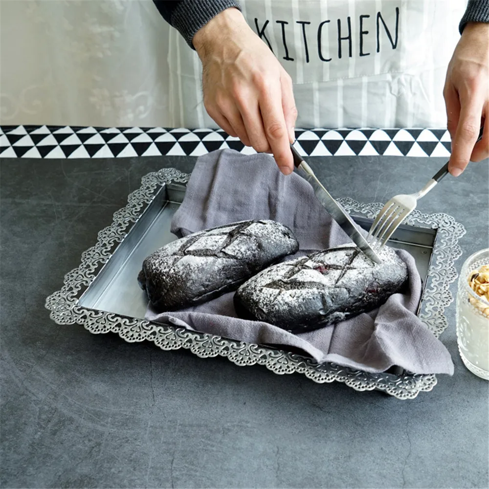 Металлический кружевной лоток для хранения в скандинавском стиле элегантная