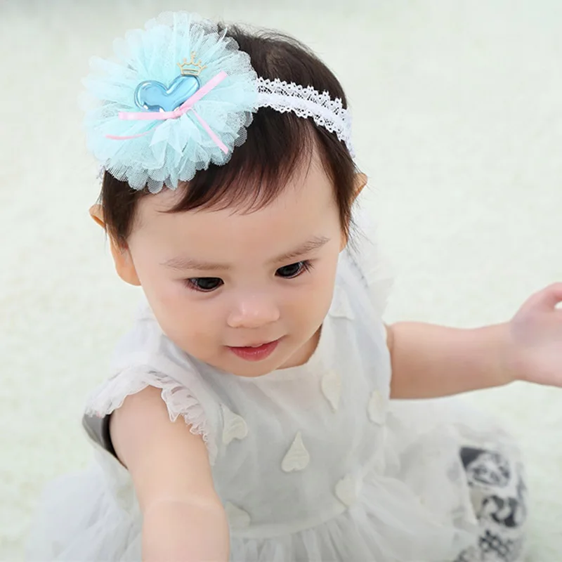 1 шт. милые детские аксессуары для волос повязка на голову с бантом и кружевным