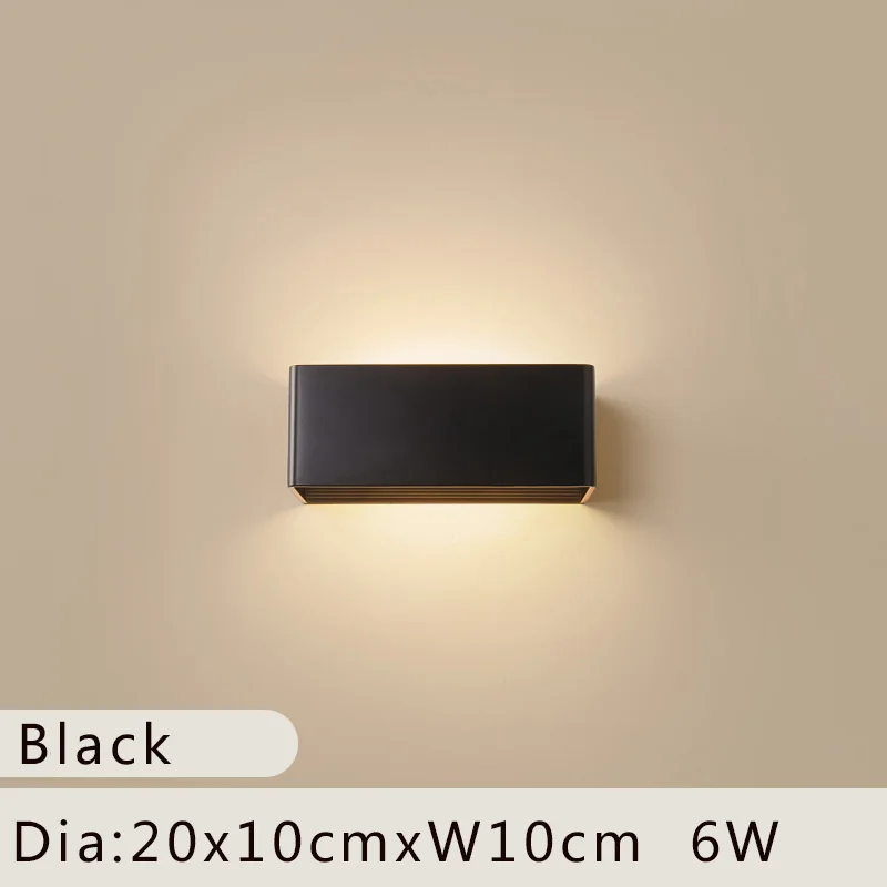 Black 20x10cm Современные светодиодные домашние настенные светильники минималистичный светодиодный настенный светильник для спальни гостиной лестницы Lampara светильник с настенным креплением - Цвет абажура: Black 20x10cm