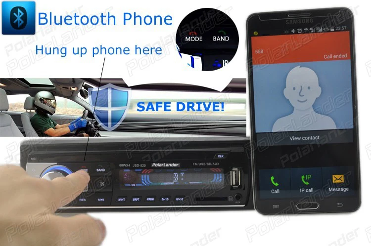 Новый Bluetooth handfree автомобильное радио USB/SD/AUX IN Dash 1 DIN 12V ISO разъем для телефона