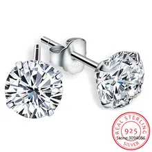 LEKANI Кристалл от Swarovski мода Натуральная 925 пробы серебряные серьги гвоздики для женщин Свадебные ювелирные изделия подарок