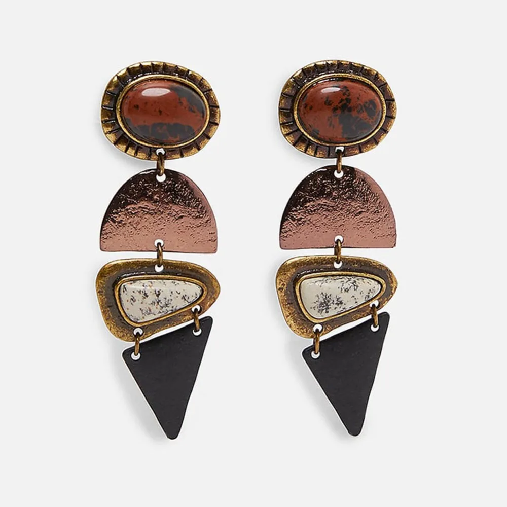 Винтажные серьги Girlgo za разноцветные висячие подвески для женщин модные Висячие