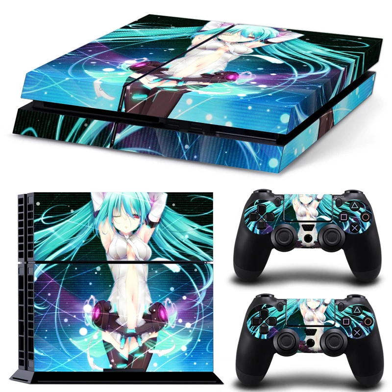 MIKU ПВХ Виниловая наклейка для Sony PS4 консоль и контроллер Playstation 4