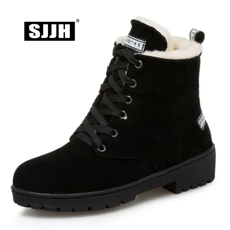 Женские ботильоны на шнуровке SJJH повседневные ботинки из нубука с круглым носком