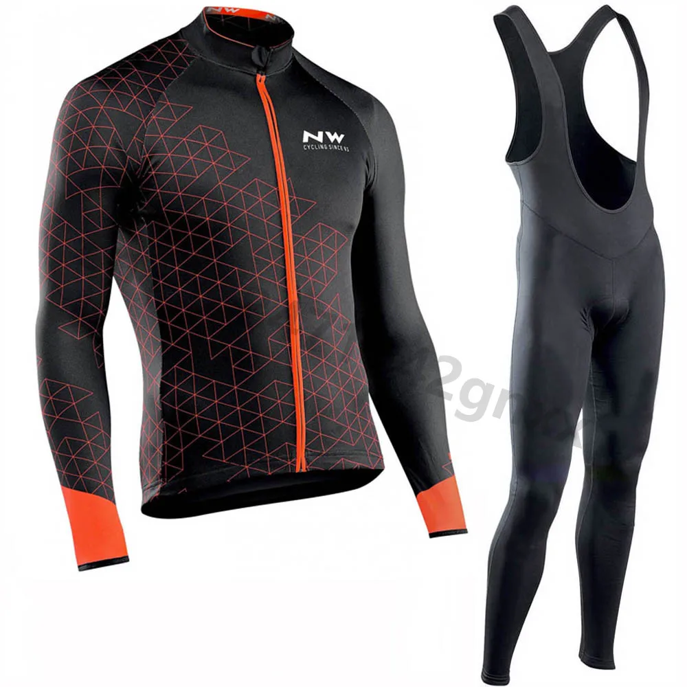 Nw pro team длинный рукав Велоспорт Джерси набор комбинезон ropa ciclismo велоодежда MTB велосипед Джерси форма мужская одежда