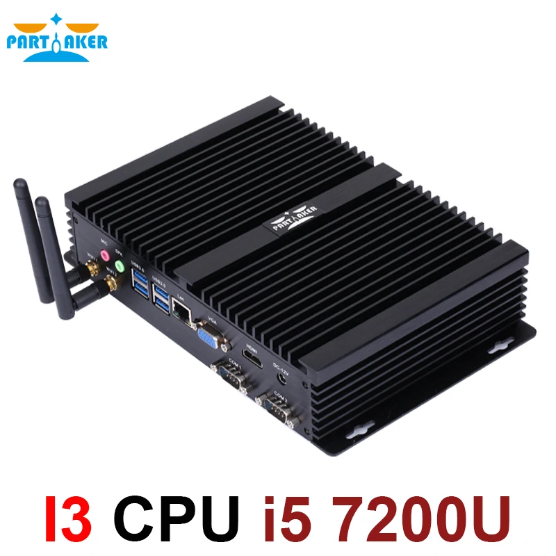 Причастник I3 промышленный Мини ПК 2 * RS232 с Intel Core i5 7200U ядра 4 нити HTPC мини |