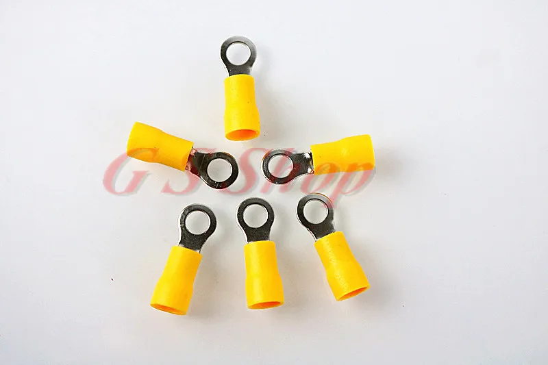RV5.5-4 Yellow Ring insulated terminal 50PCS/Pack cable Crimp Terminal suit 4-6mm2 Cable Wire Connector RV | Обустройство дома