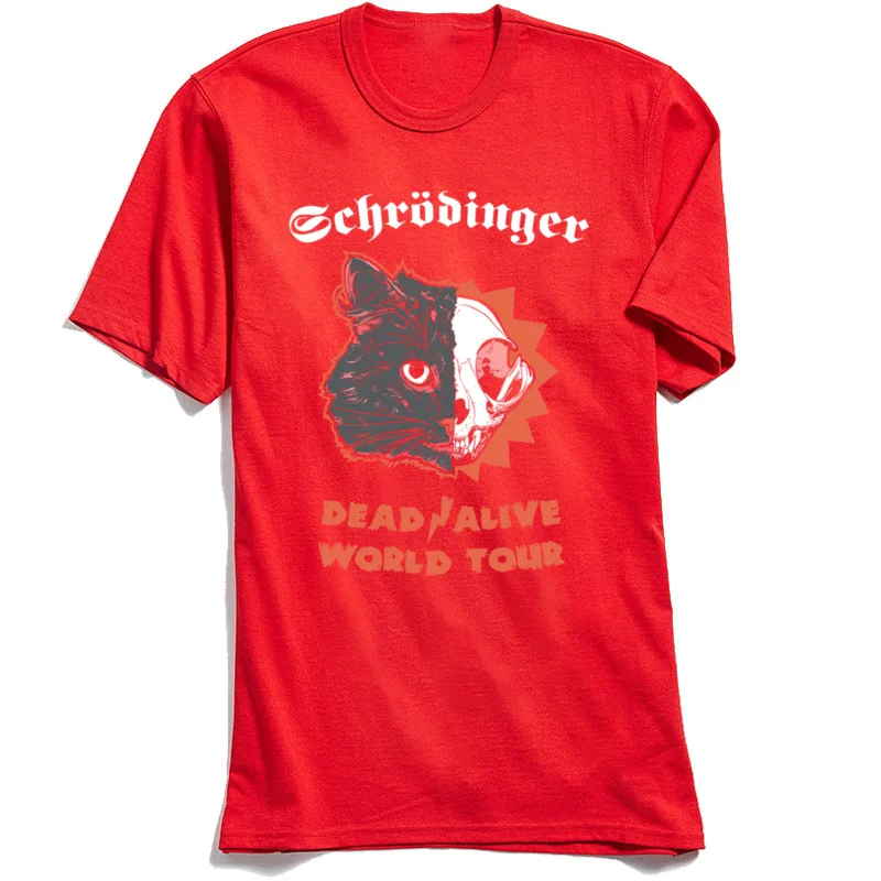 Мужская футболка из 100% хлопка Молодежная Футболка Schrodinger Dead Alive World Tour с