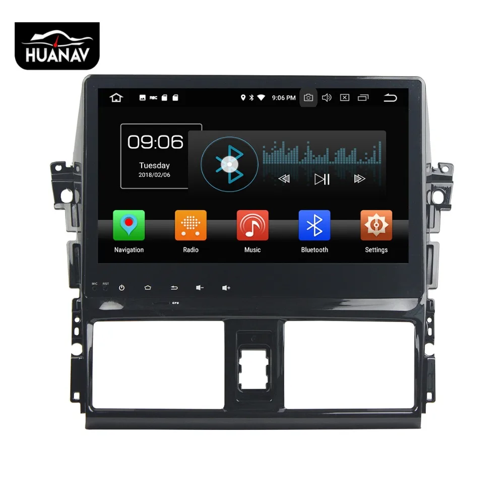 Встроенный DSP Android 9 0 без автомобильного DVD плеера GPS навигация для Toyota YARIS 2013 2015