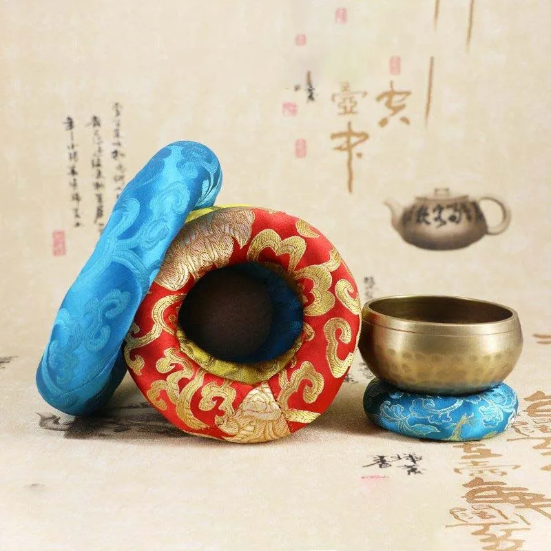 

Yoga Tibetan Singing Bowl Mat Himalayan Hand Hammered Chakra Meditation Religion Belief Buddhist Supplies Home Decoration 2019