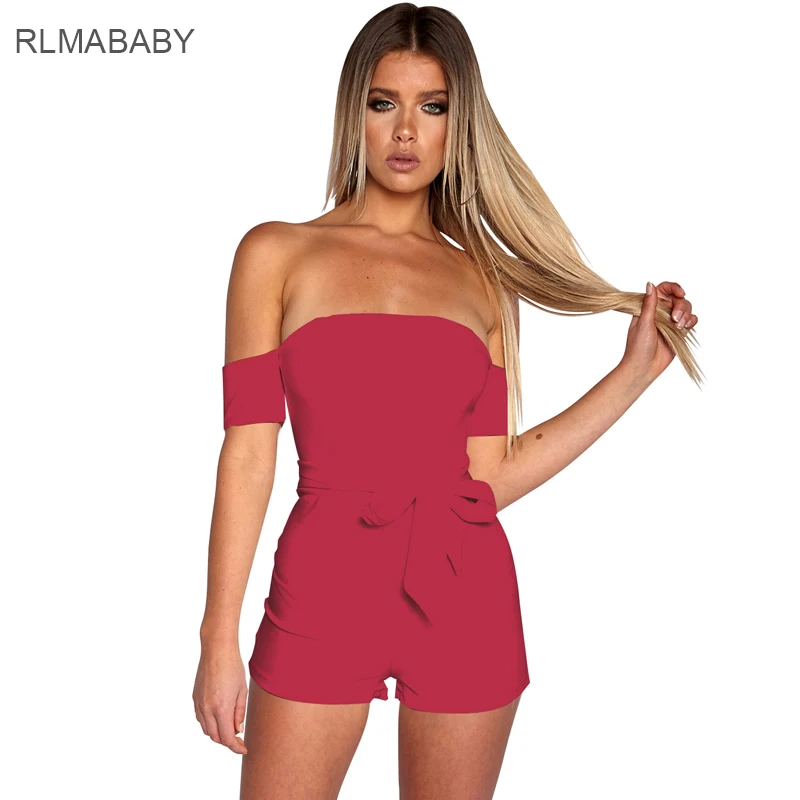 Rlmababy 6 Цвет с открытыми плечами Молния сзади Для женщин короткий комбинезон Sexy