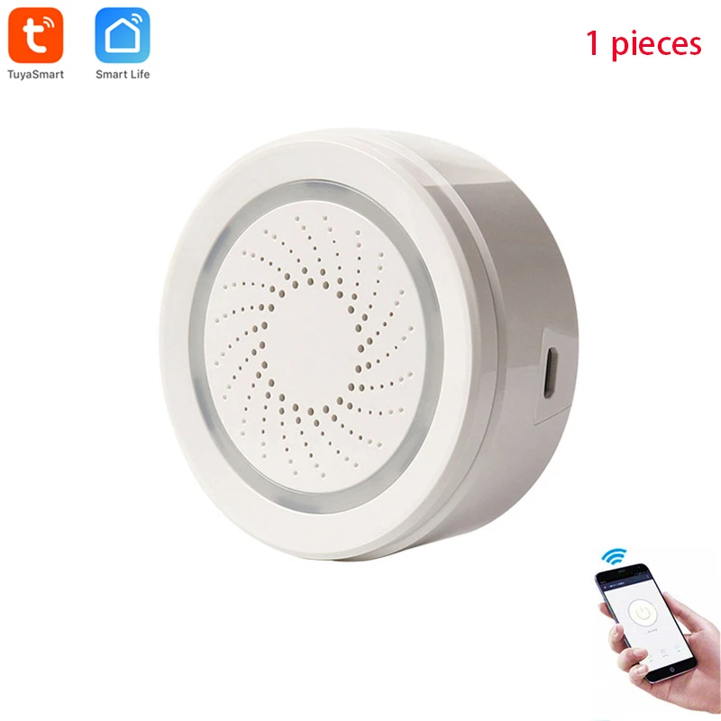 1 piece Tuya smart Wifi сирена, уведомления приложения, не требуется дополнительный концентратор, подключи и работай, работай с Alexa Echo Google Home - Комплект: 1 piece