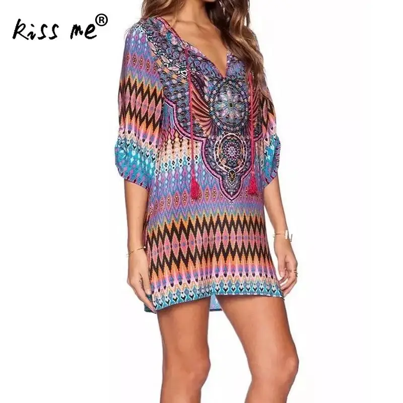 2018 пляжное летнее парео Пляжное платье женская пляжная одежда богемное пончо с