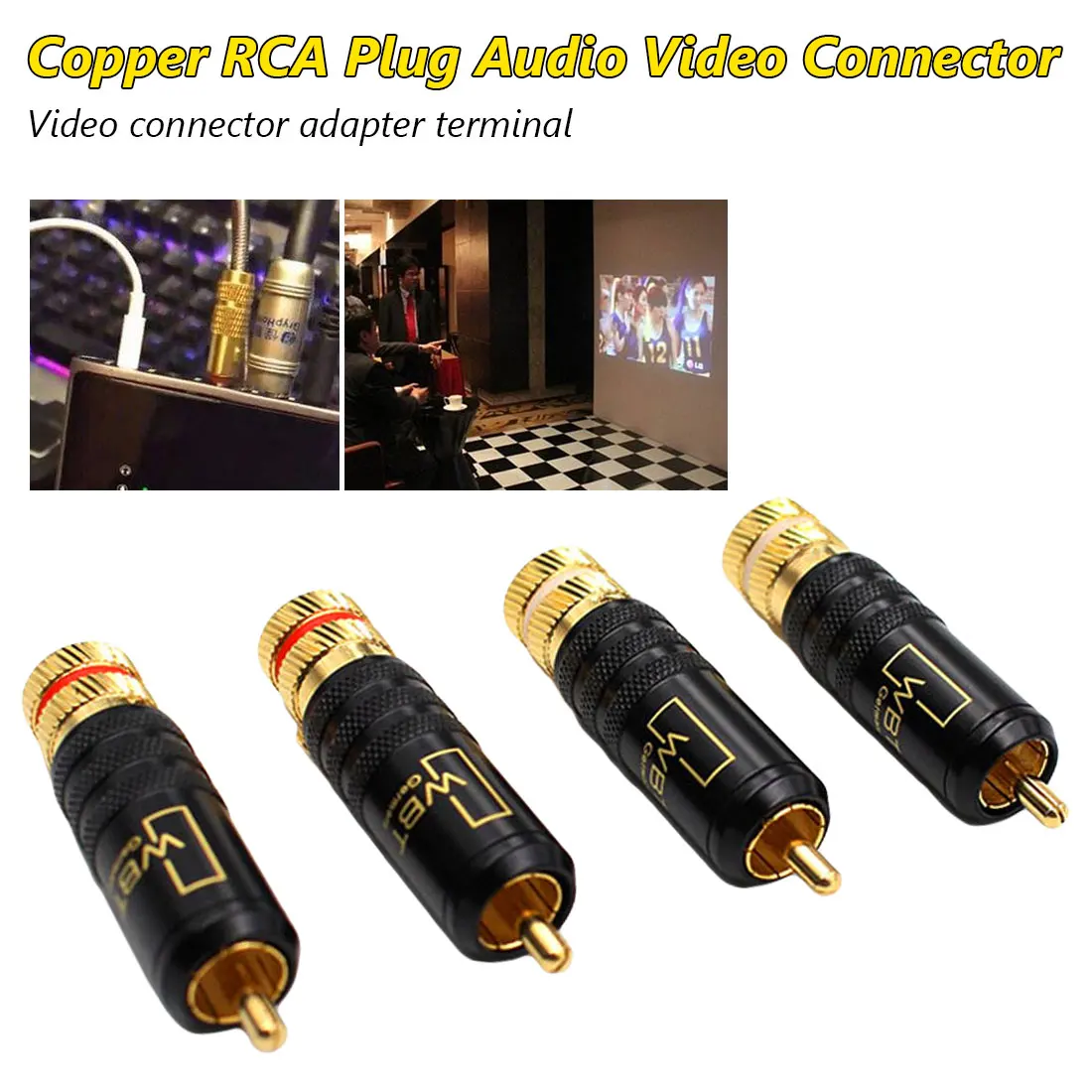 Прочный WBT позолоченный медный RCA разъем винты разъема пайки Блокировка Аудио Видео разъем красный+ белый