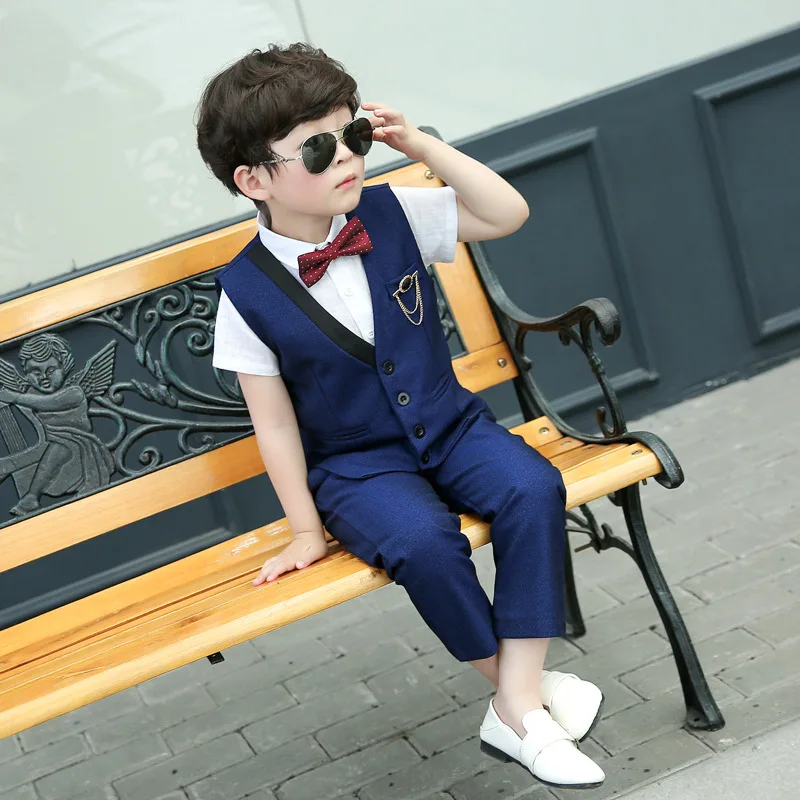 Официальный костюм для мальчиков с цветами платье свадьбы кампуса студента