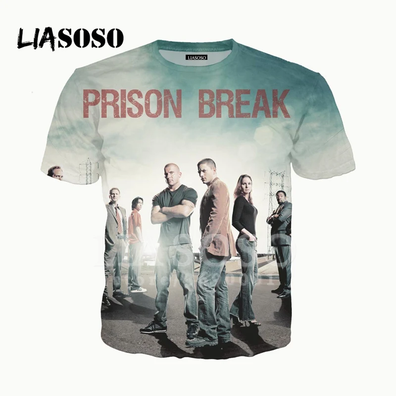 LIASOSO/футболка с 3D принтом в стиле унисекс футболка из фильма тюрьма Майкла