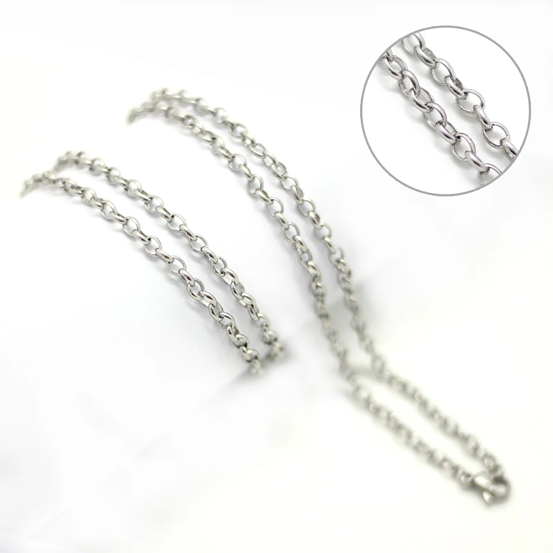 10 шт./лот нержавеющая сталь высокое качество круглый круг ожерелье цепь для