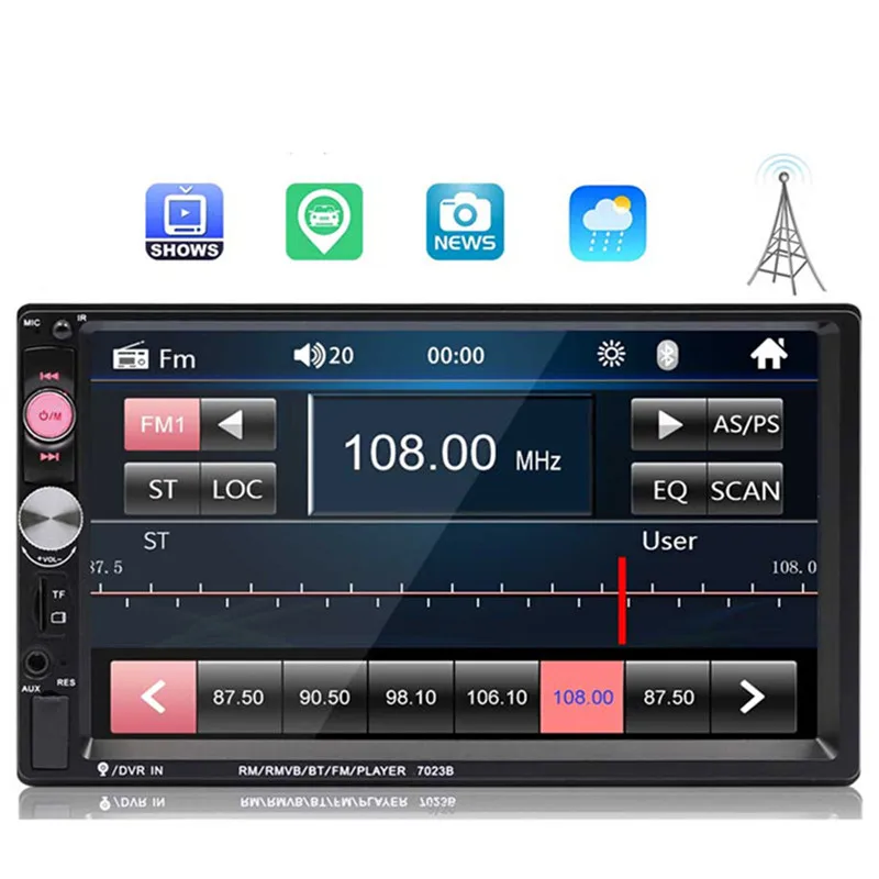 Автомагнитола 7 &quotHD 2 din MP5 сенсорный экран цифровой дисплей Bluetooth мультимедиа USB |
