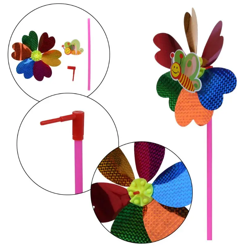 Ветряная мельница с блестками 4 шт. красочные детские игрушки блестящий