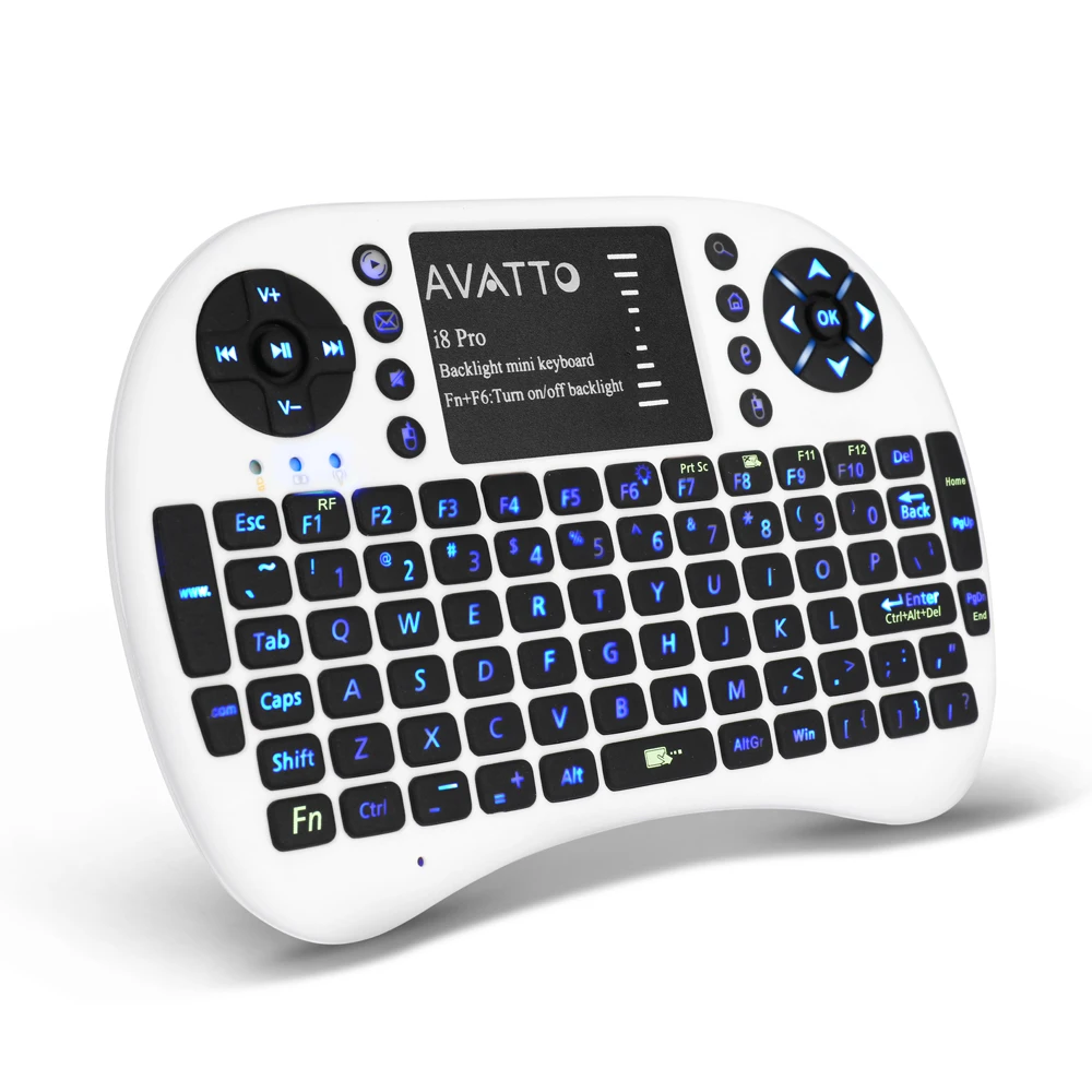 [Avatto] Русский/Английский с подсветкой i8 Pro мини клавиатура 2.4 г Беспроводной