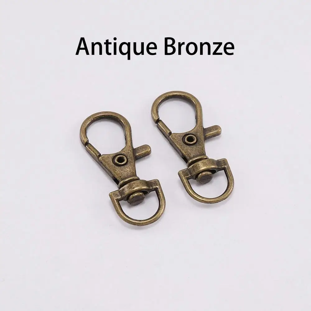 Antique bronze 10 шт./лот шарнирная застежка-Омар брелок с крючками разъемное кольцо для ключей Разъем для сумки ремень собачьи цепи DIY ювелирных изделий - Цвет: Antique bronze