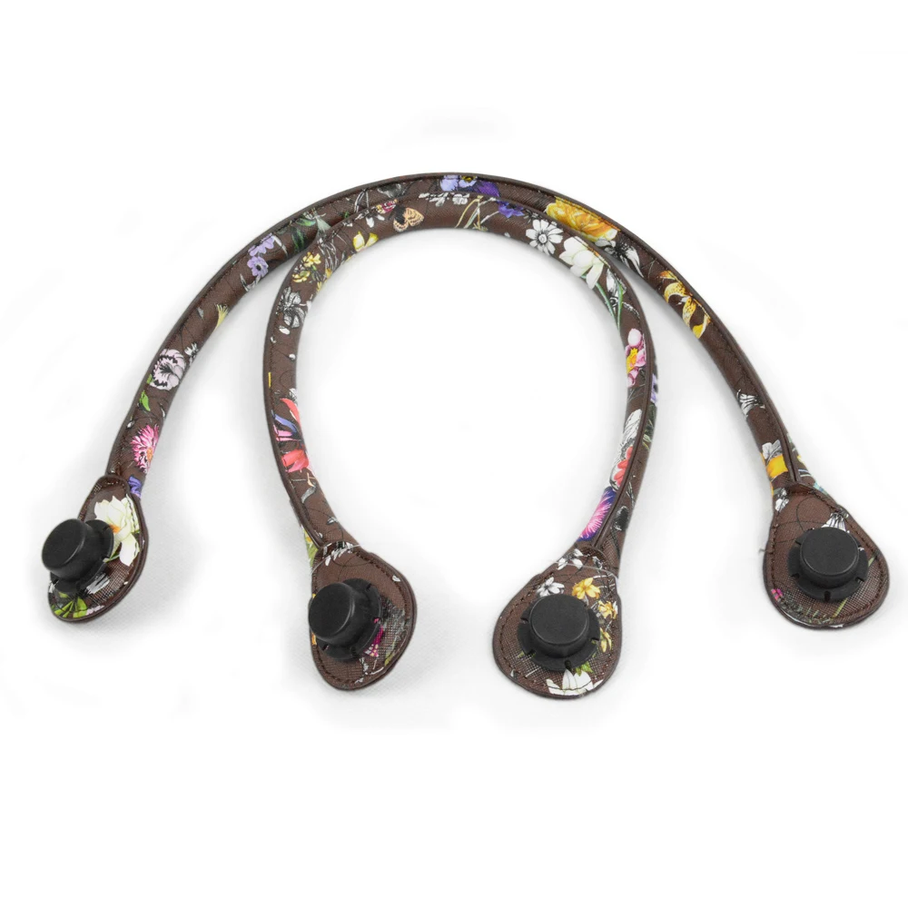 Новинка 1 пара длинных ручек из мягкой искусственной кожи с цветочным принтом для