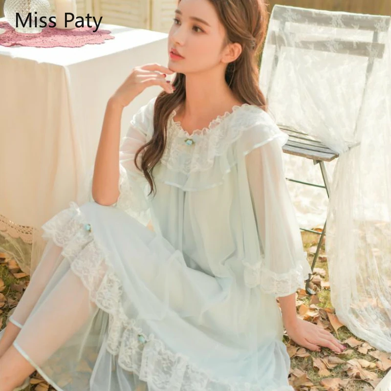 Женская рубашка Милая Ночная одежда принцессы спальное платье для сна длинная