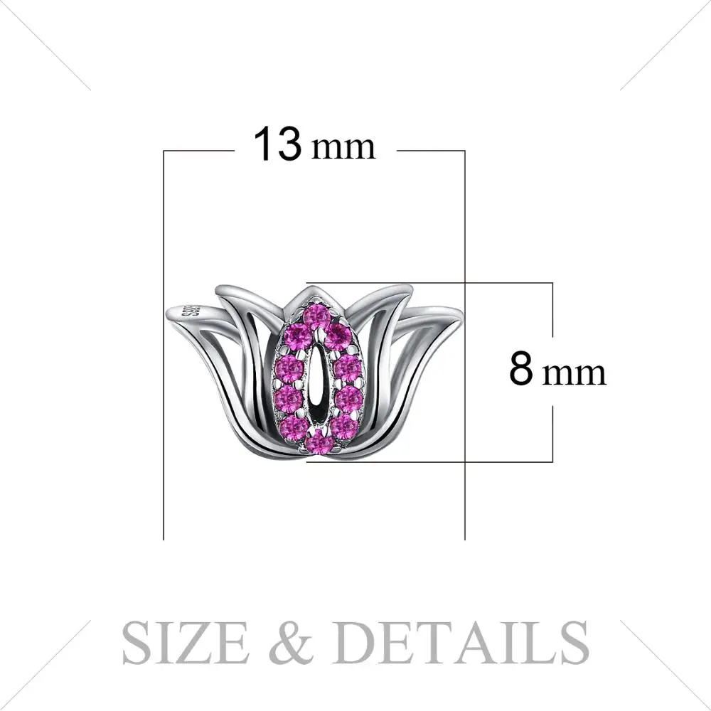 JewelryPalace красный создания Рубин 925 пробы серебро цветок Шарм бисер Fit Браслеты для Для женщин как красивые подарки Новинка; Лидер продаж