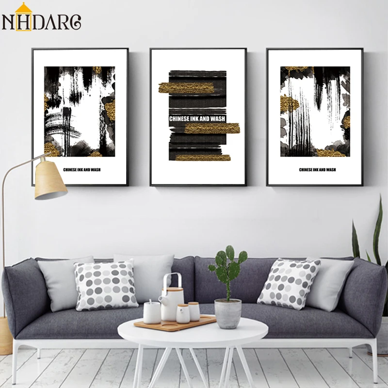 

Chinese Ink and Wash Abstract Posters and Prints Wall Art Canvas Painting Nordic Style Picture for Living Room Home Decoration