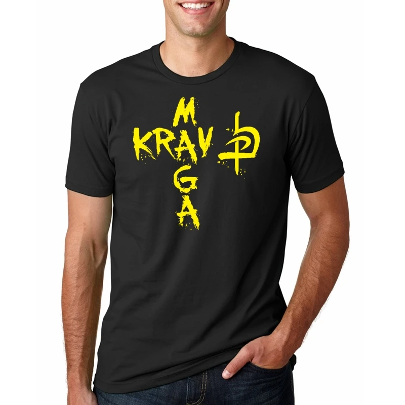 BLACKW9208a Новое израильское krav Maga T рубашки мужские хлопковые Летний стиль короткий рукав силы обороны футболка футболки - Цвет: BLACKW9208a