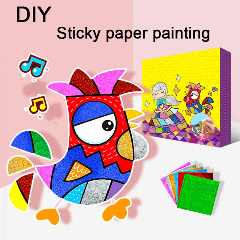 Детская Волшебная цветная бумага DIY художественная игрушка для рукоделия Детские креативные наклейки Рисование ручной работы скрепляющая бумага ремесло игрушка для детского сада
