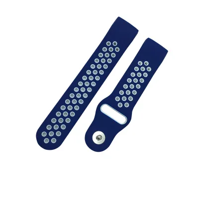 Dark blue-White S Подходит для fitbit charge3 Двухцветный силиконовый сменный ремешок дышащий - Цвет ремешка: Dark blue-White S