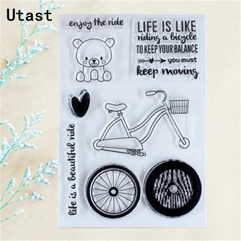 Прозрачные силиконовые штампы Bear Bike Life/прозрачные резиновые для скрапбукинга