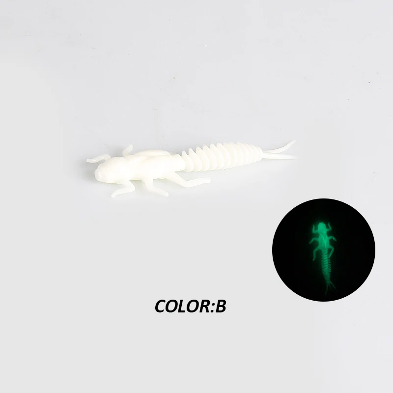 2019New Reach Soft Lures Soft Plastic Lures Larva 6cm/5cm Floating Freshwater Swimbaits Silicone Soft Bait Worm For Fishing - Цвет: B
