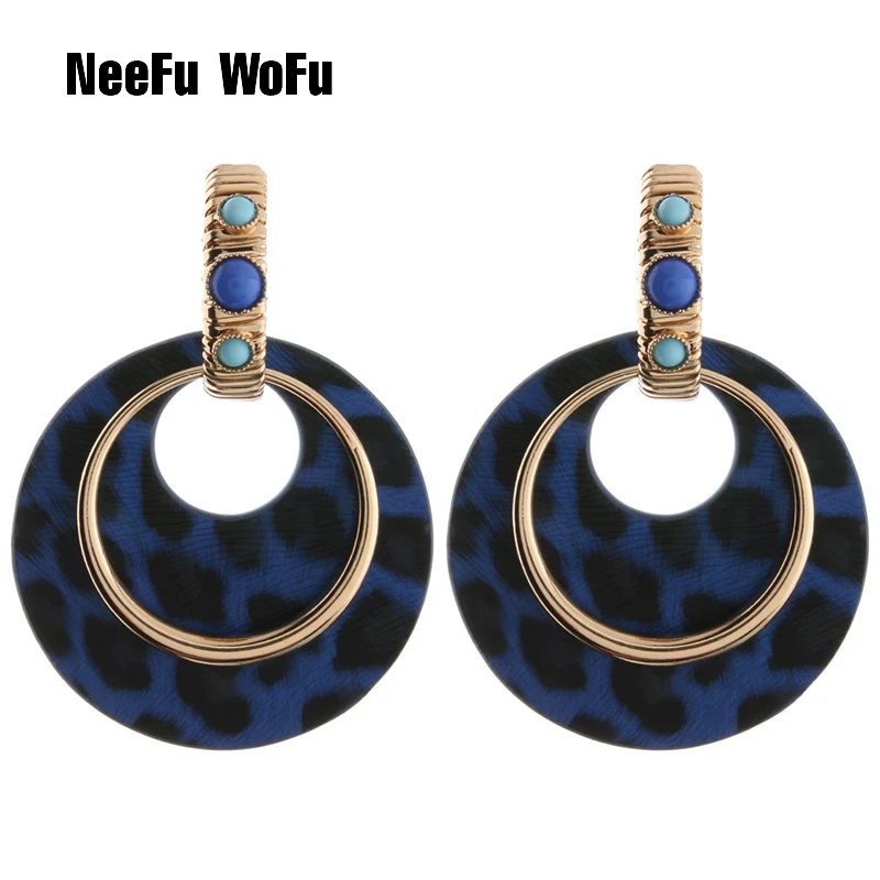 Po Lan NeeFu WoFu Висячие золотые серьги, круглые модные серьги из кожи тигра, Очаровательная большая серьга, большие серьги Brinco Oorbellen - Окраска металла: Po Lan