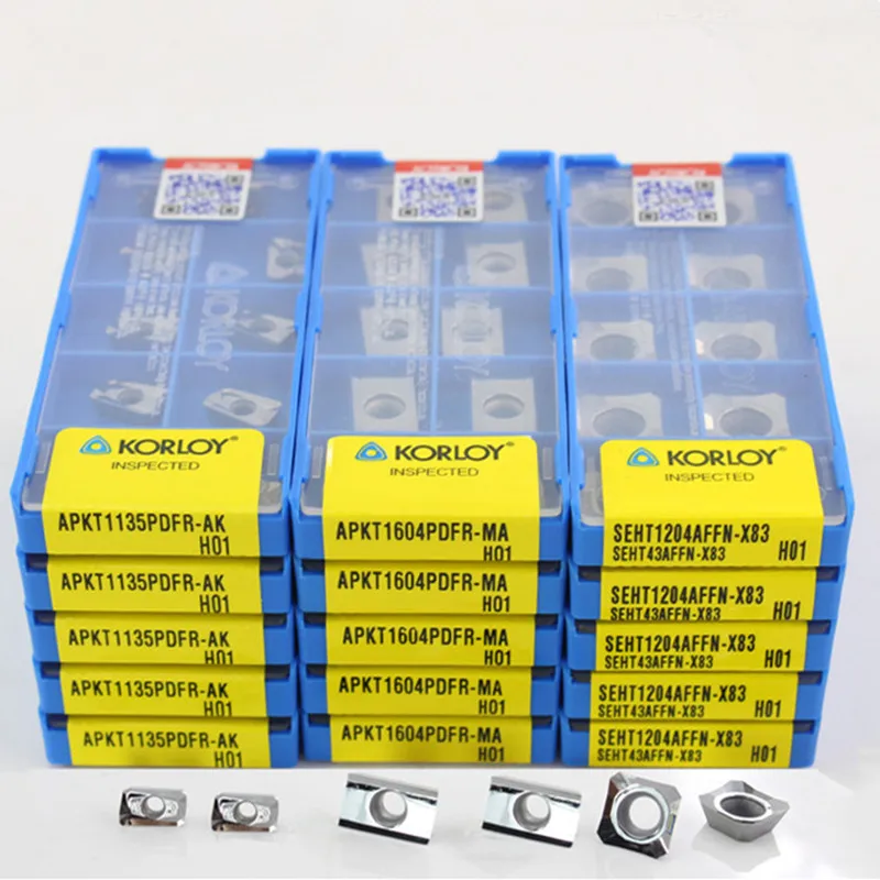 10 шт./компл. APKT1604 APKT1604PDER APKT1135 APKT1003 APKT1135PDER-MA/MA3 H01 APGT1604/APGT1135-G2 HTi01 R0.8 фрезерные пластины dfute