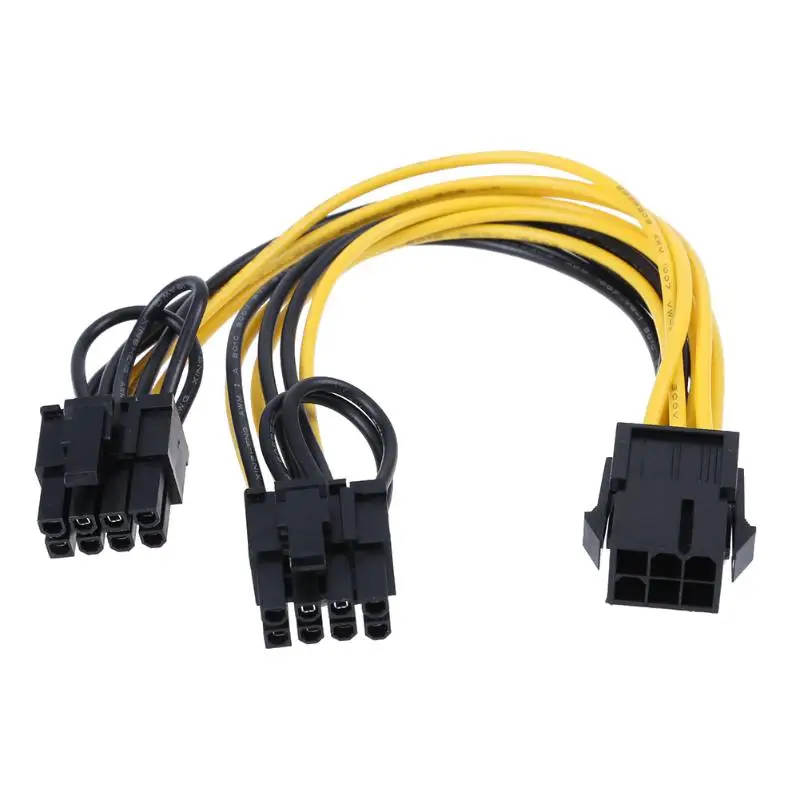 

6Pin Port to Dual 8(6+2)Pin Port Splitter Power Cable Graphic Cards Power Supply 20AWG Pure Copper Extender Extension Cables