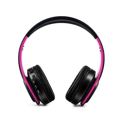 Пять цветов беспроводные Bluetooth наушники Стерео оголовье гарнитура Поддержка SD карты с микрофоном для xiaomi iphone sumsamg tablet - Цвет: rose black